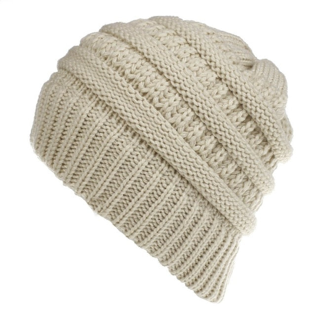 Soft Knit Ponytail Beanie