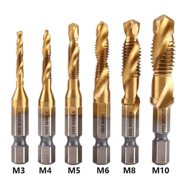 Gold Drill Tap Bits Set