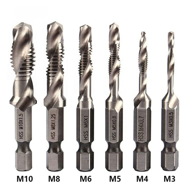 Gold Drill Tap Bits Set