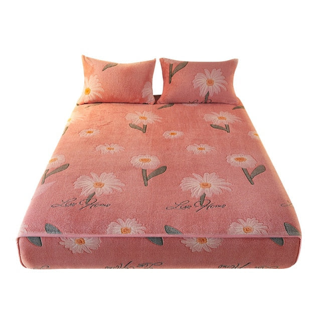 SUPER SOFT CORAL VELVET MATTRESS COVER