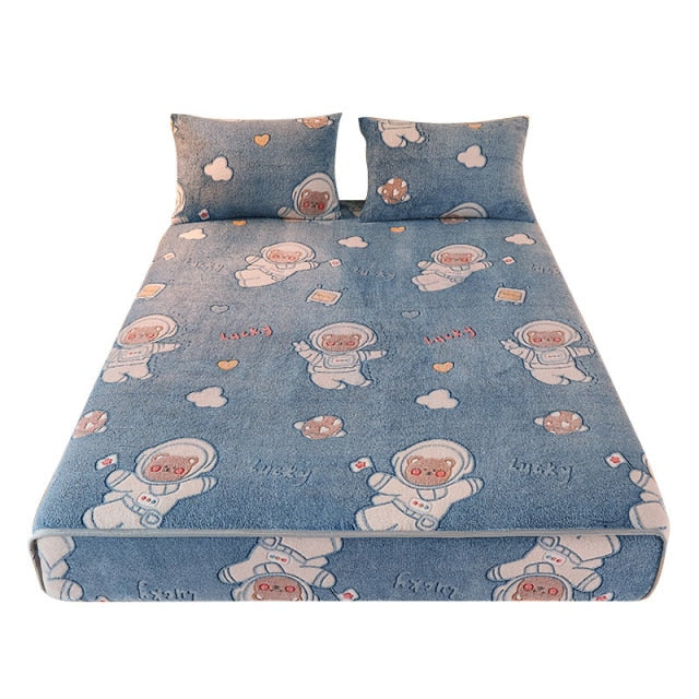 SUPER SOFT CORAL VELVET MATTRESS COVER