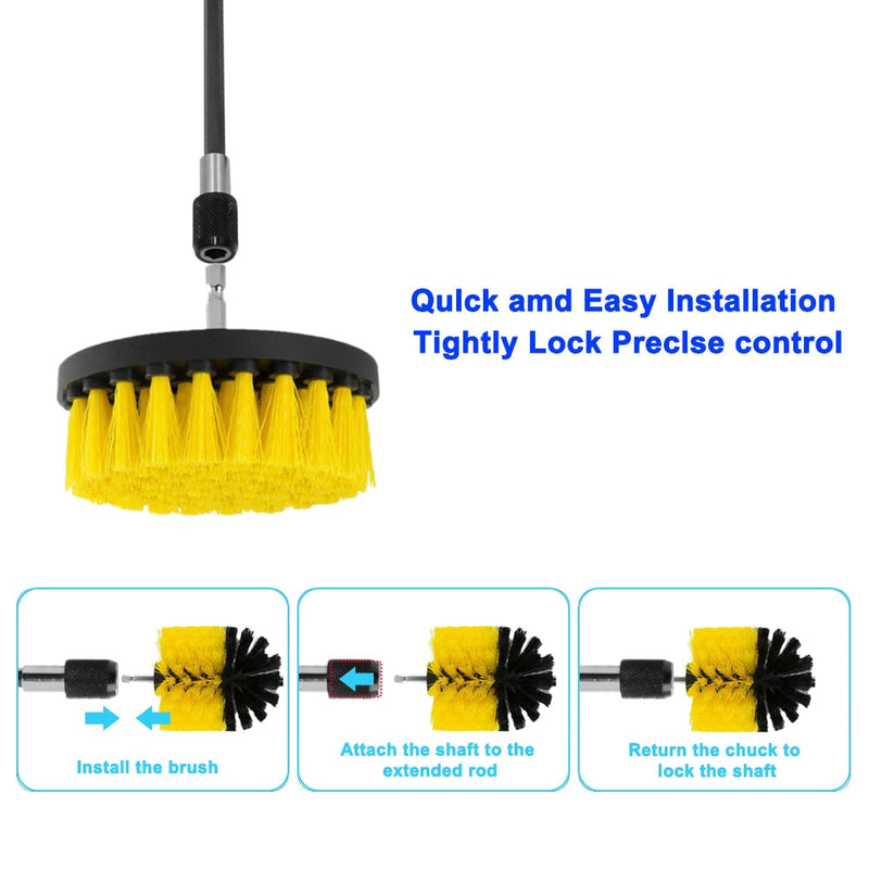 3 / 5 / 12 - PIECE DRILL BRUSH ATTACHMENT SET