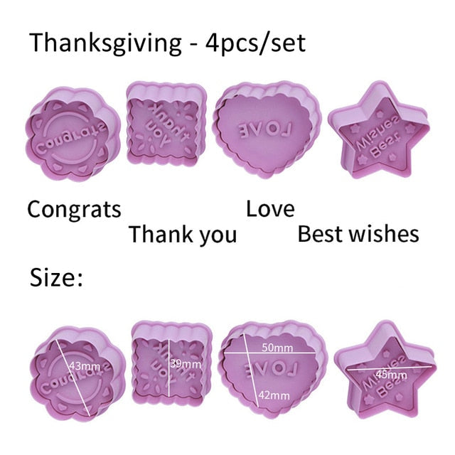 Perfect Stamp Biscuit Mold (4 PCS)