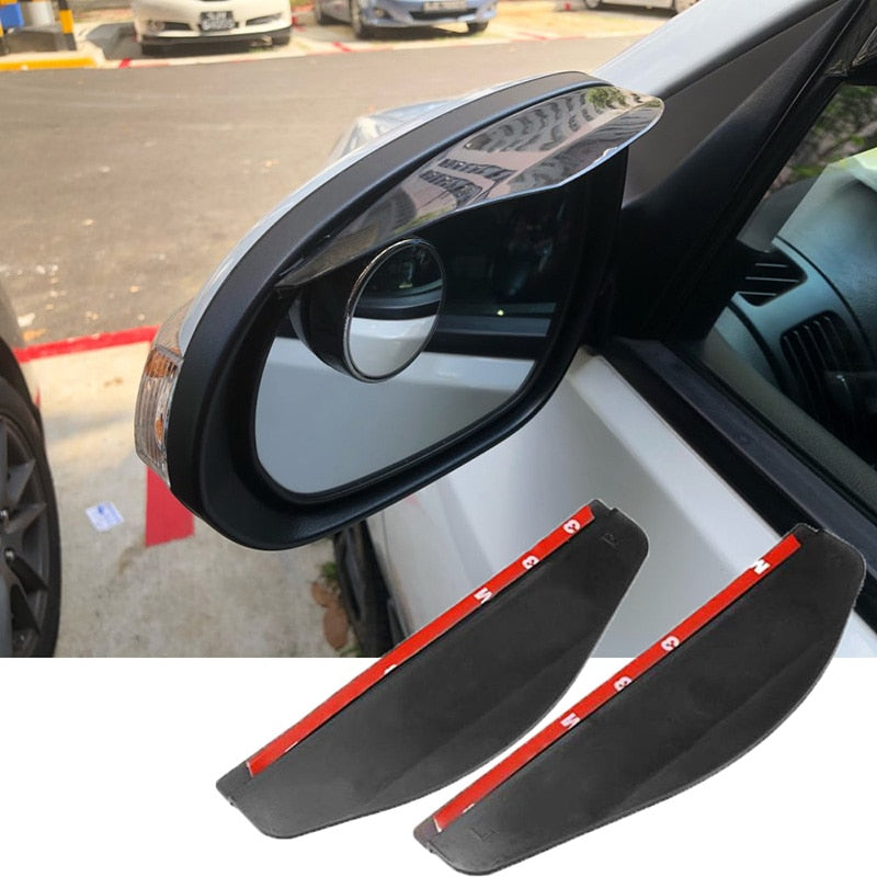 2Pcs Car Rear View Mirror Rain Eyebrow Visor