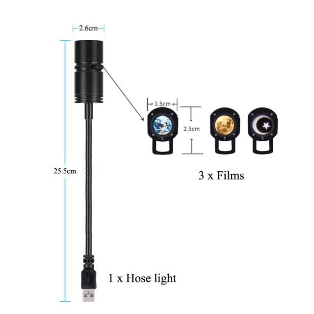 MOON EARTH PROJECTION LED LAMP