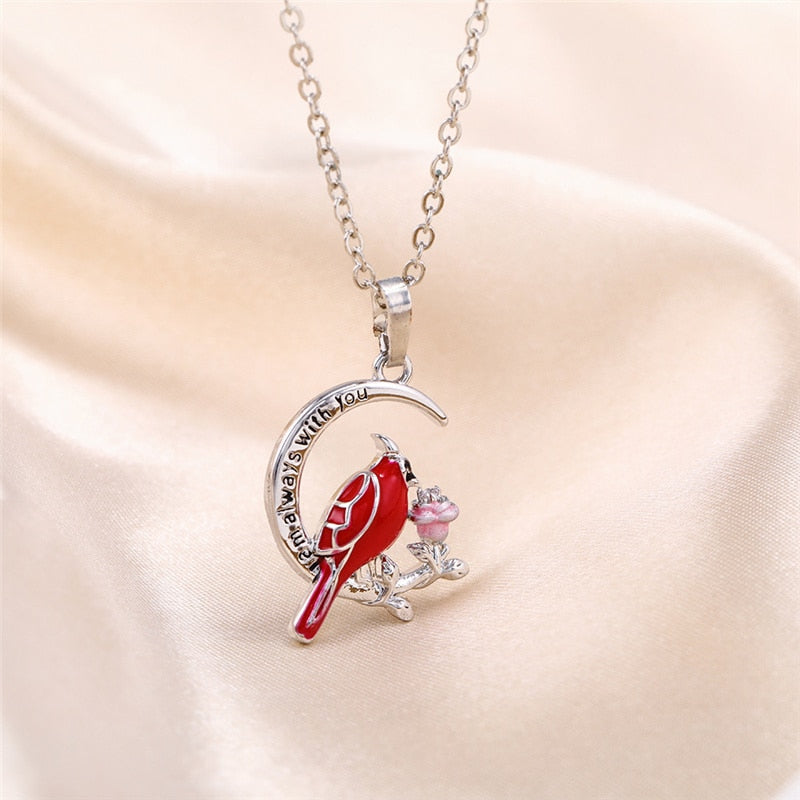 Cardinal Heart Pendant Necklace