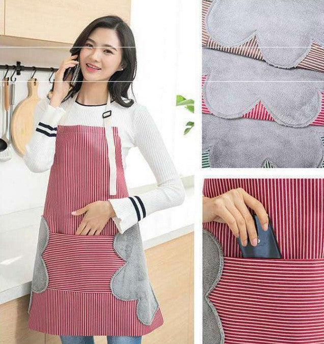 Oil-Proof Waterproof Wipeable Stripes Apron