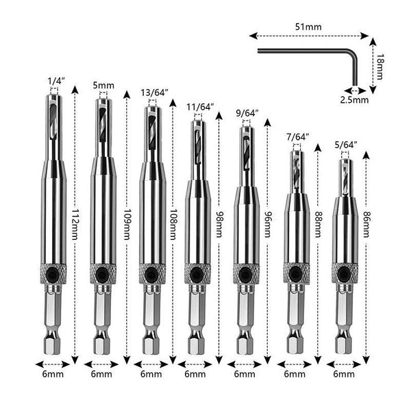 SELF CENTERING HINGE TAPPER CORE DRILL BIT SET