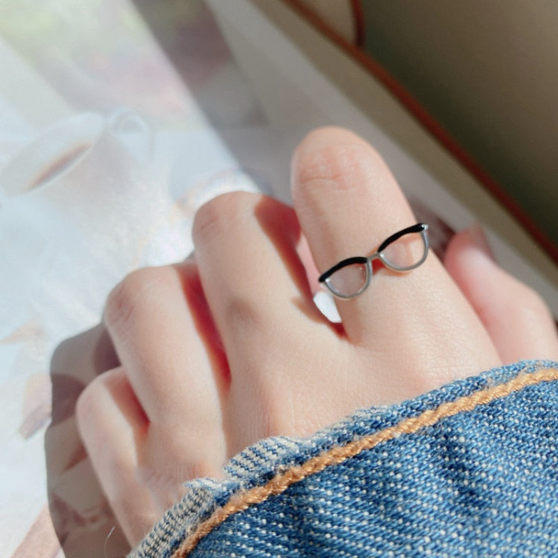 Cute Glasses Open Ring